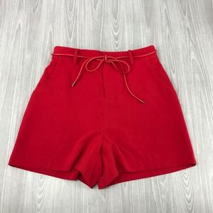 NWT Mare Mare X Anthropologie Size:Small RED Belted Fully Lined Dress Shorts NEW